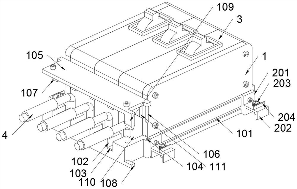 Switching mechanism with cable peeling and cutting functions