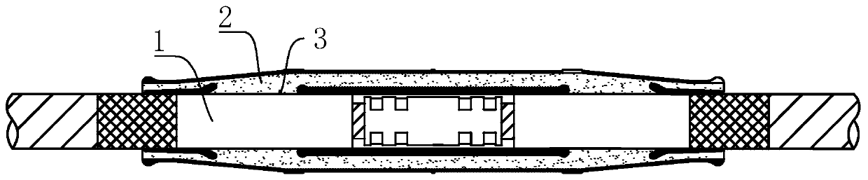 Connection sealing structure of electric transmission line and application