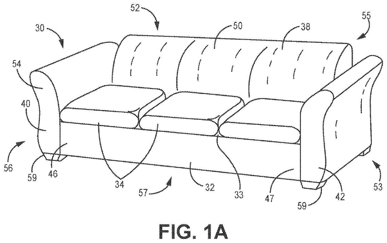 Upholstered furniture including molded furniture components