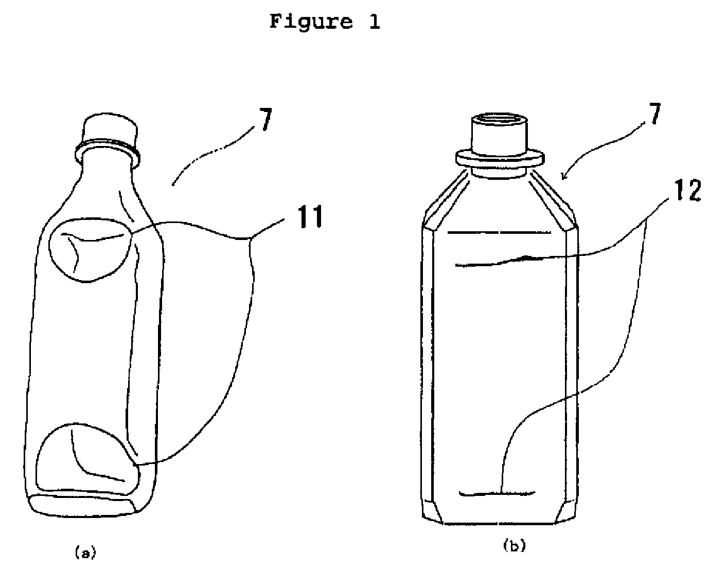 Flat container comprising thermoplastic resin and method for molding the same