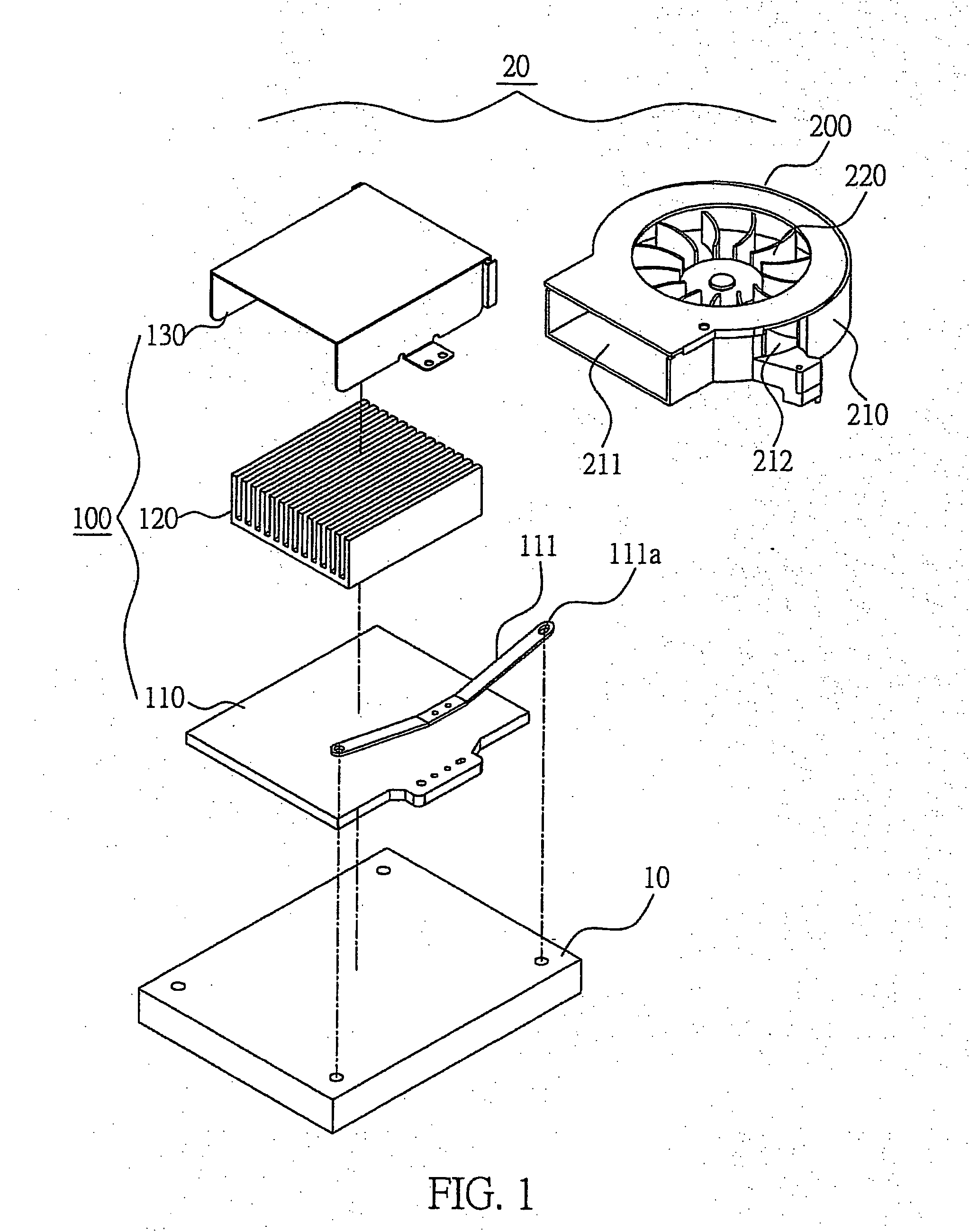 Fan-driven heat dissipating device with enhanced air blowing efficiency