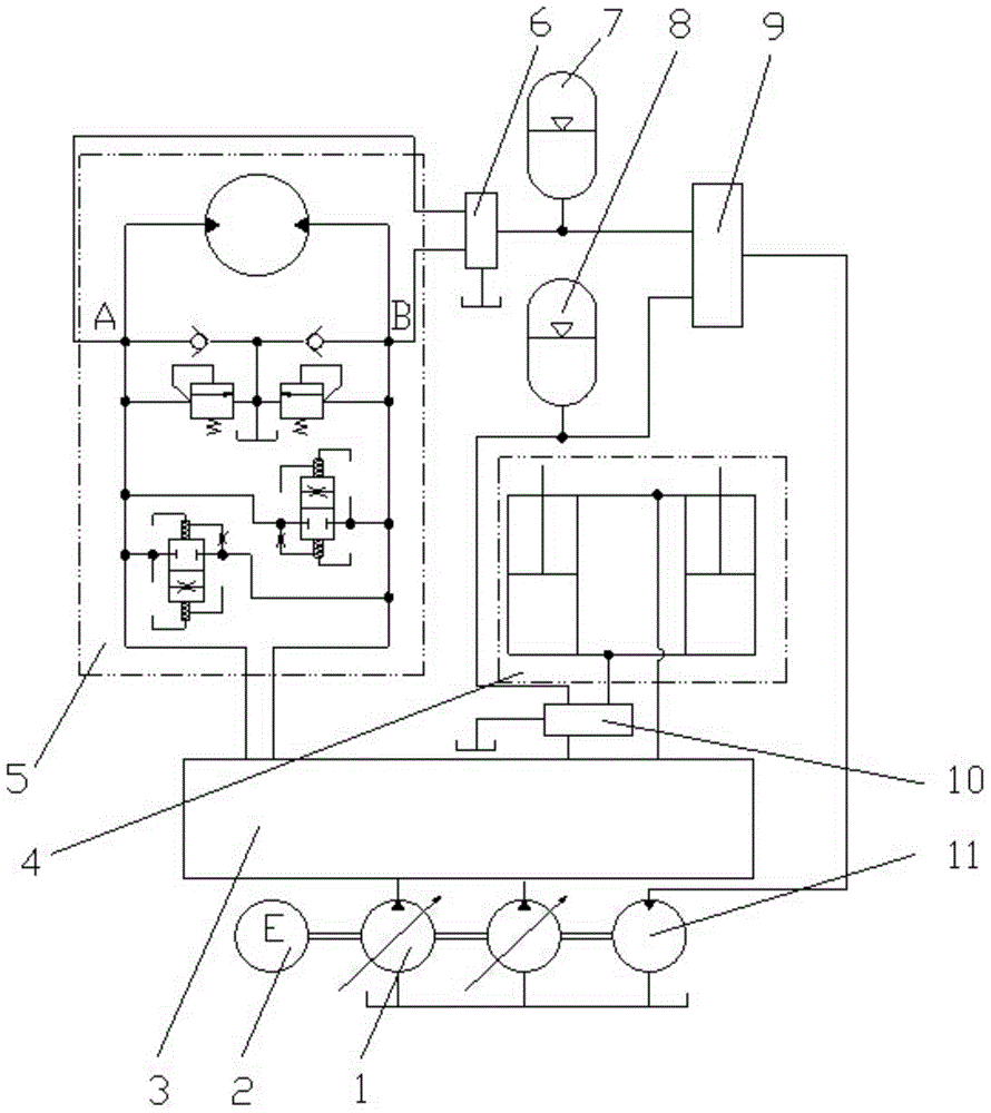 Excavator control system with oil hybrid power