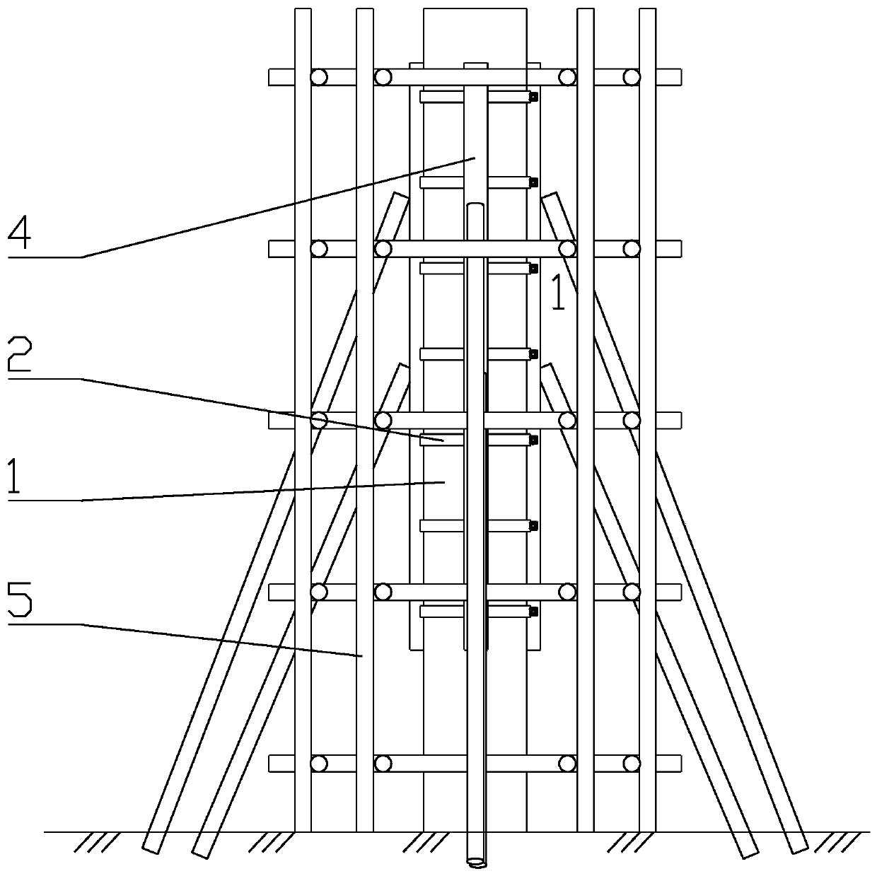 Cylindrical wood formwork concrete pouring construction method