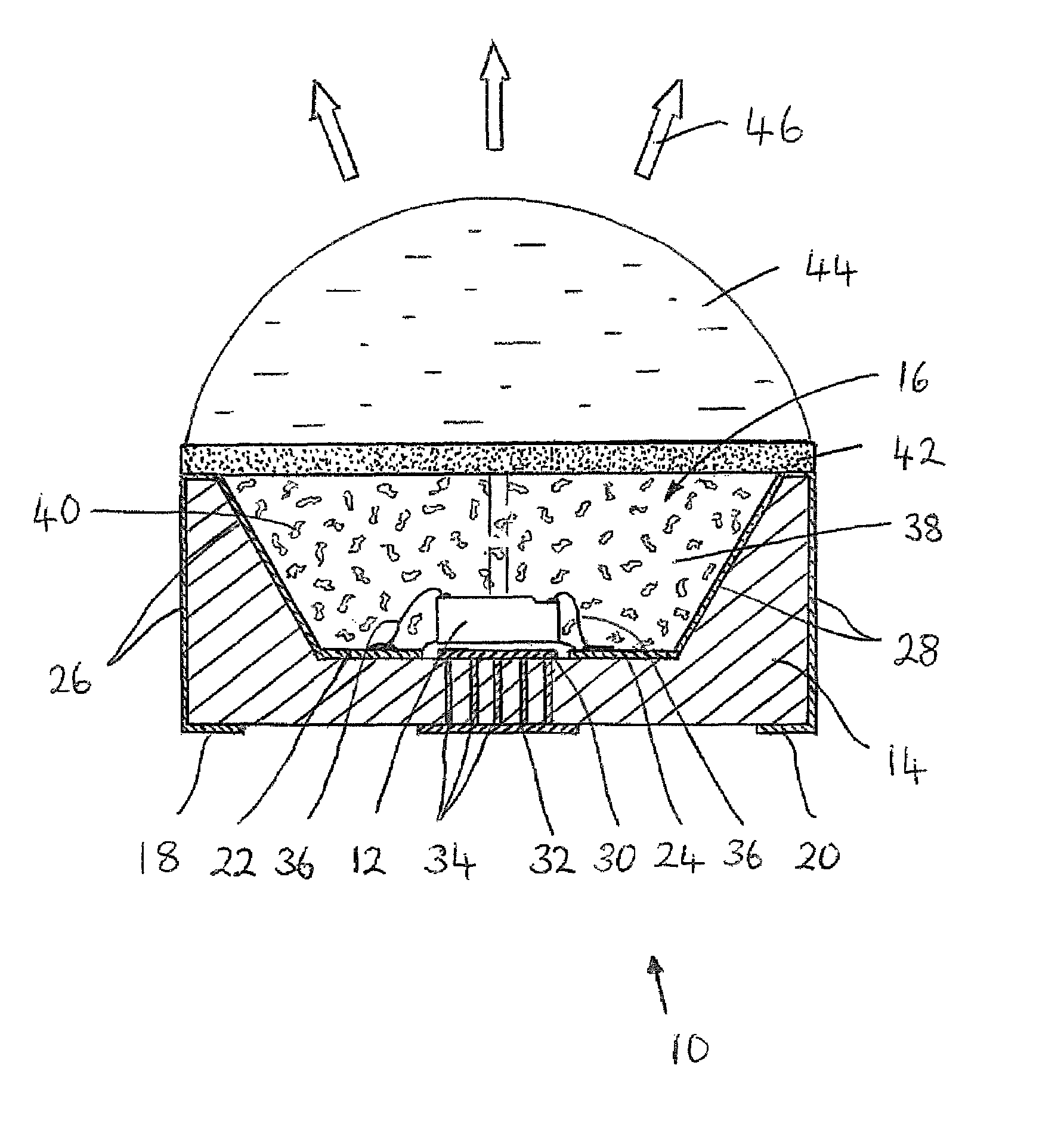 Light emitting device with phosphor wavelength conversion