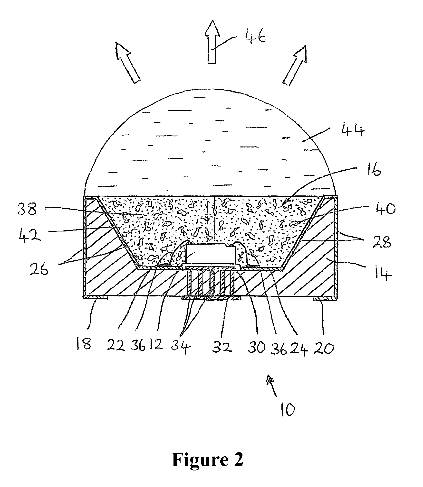 Light emitting device with phosphor wavelength conversion