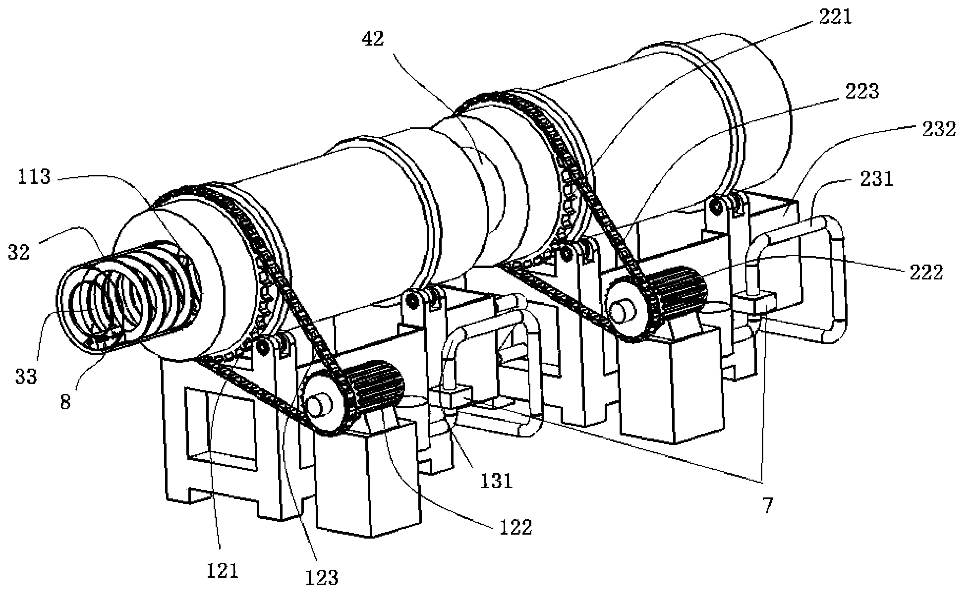 Screw conveying and cleaning device