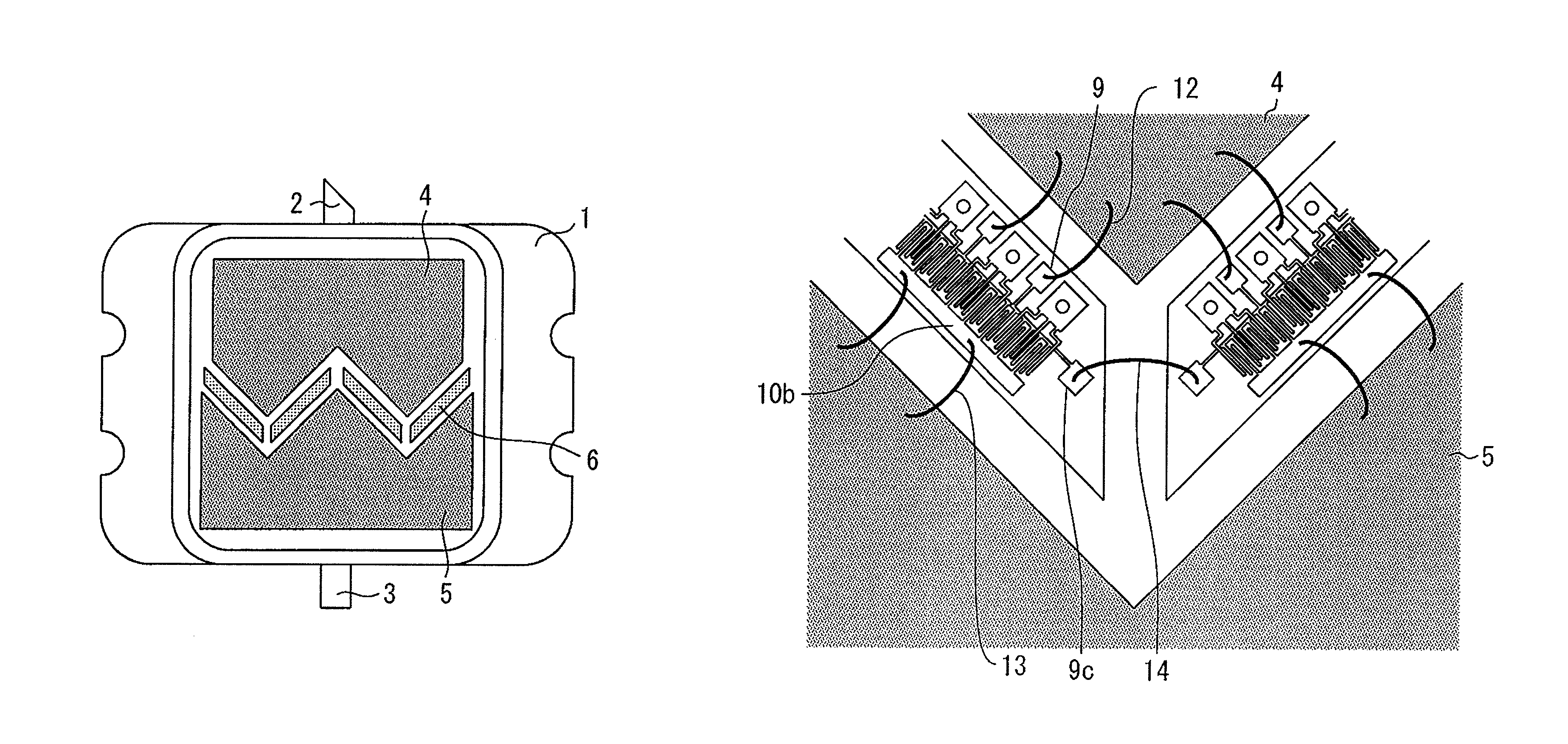 Semiconductor device including transistor chips having oblique gate electrode fingers