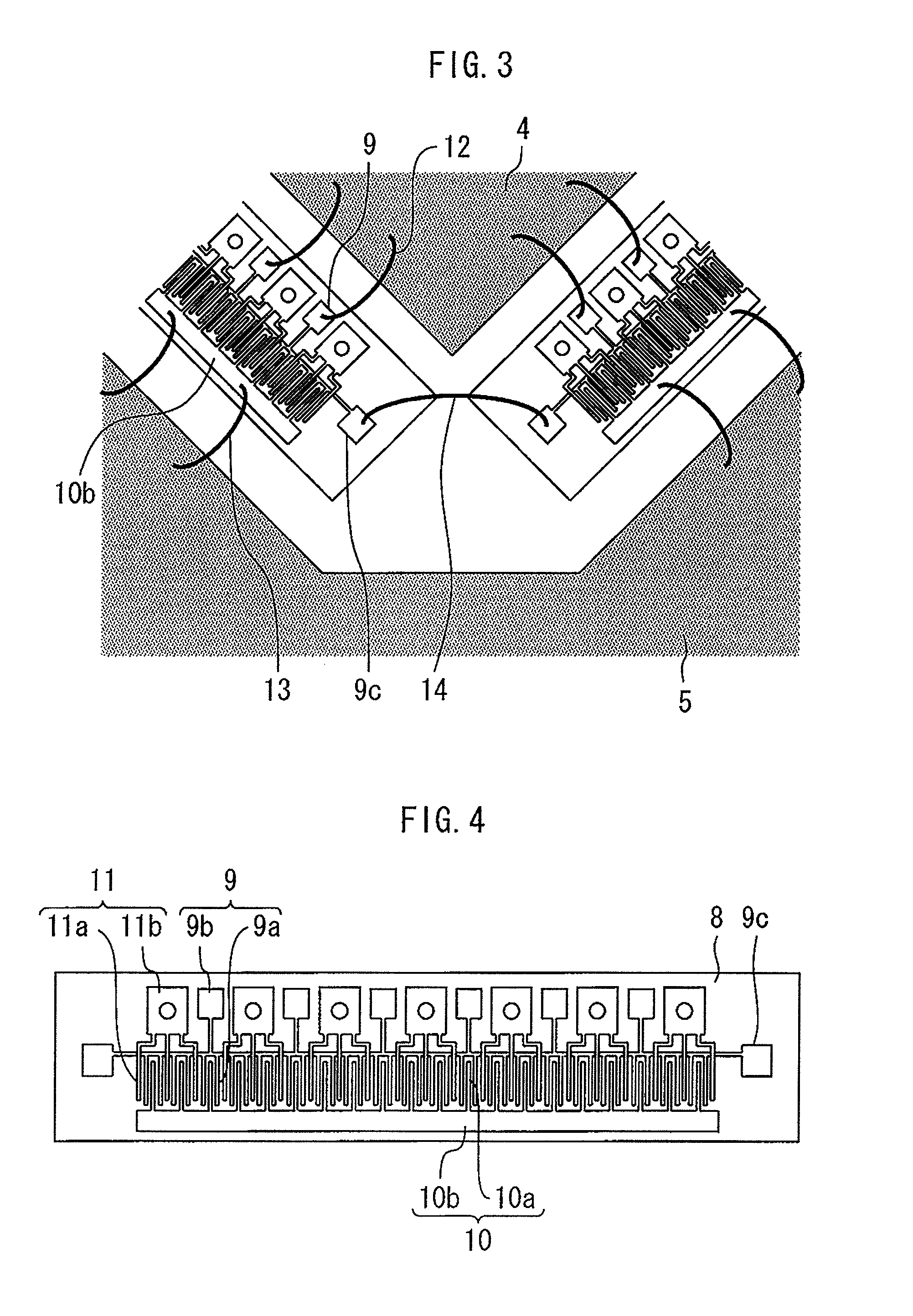 Semiconductor device including transistor chips having oblique gate electrode fingers