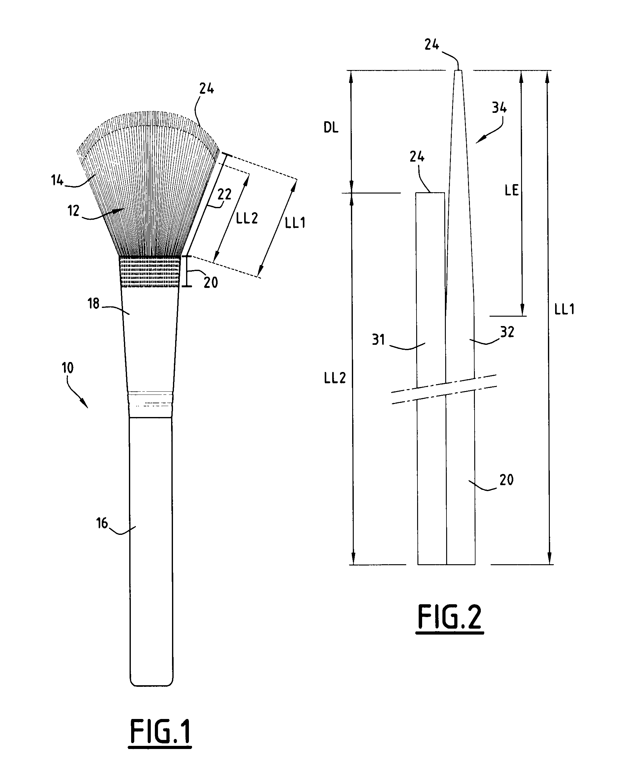 Brush for applying a cosmetic composition and having synthetic hairs