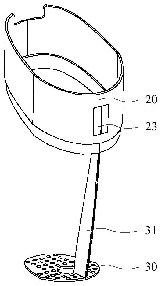 Waste water tank of cleaning device and cleaning device having same