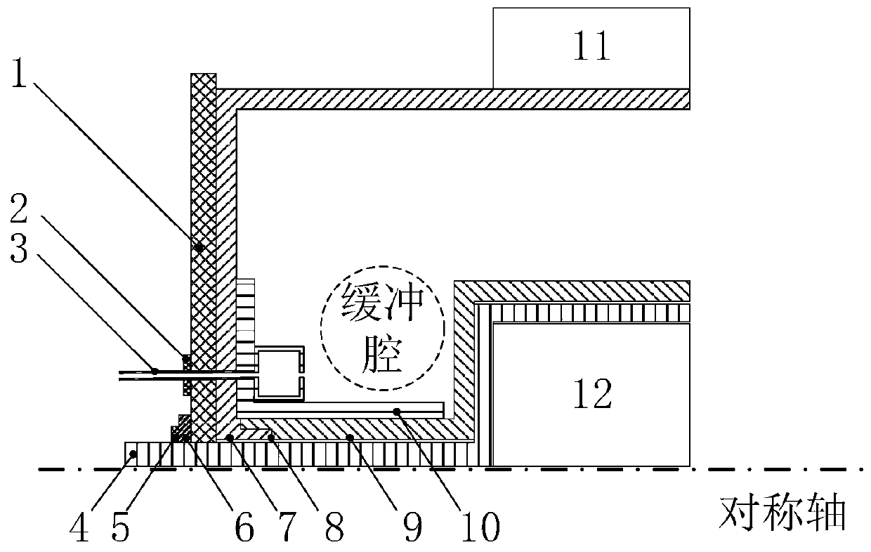 Hall thruster with novel buffer cavity