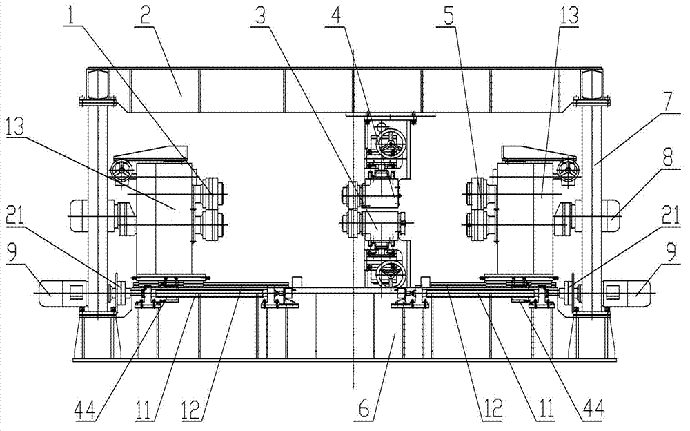 Circle shear device for both trimming and slitting of aluminum strips