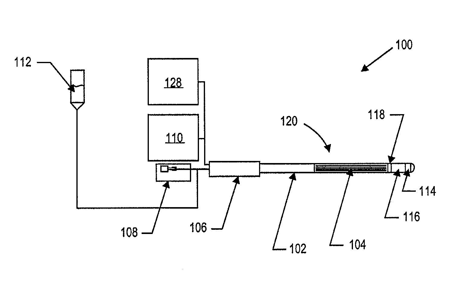 Hot tip laser generated vapor vein therapy device