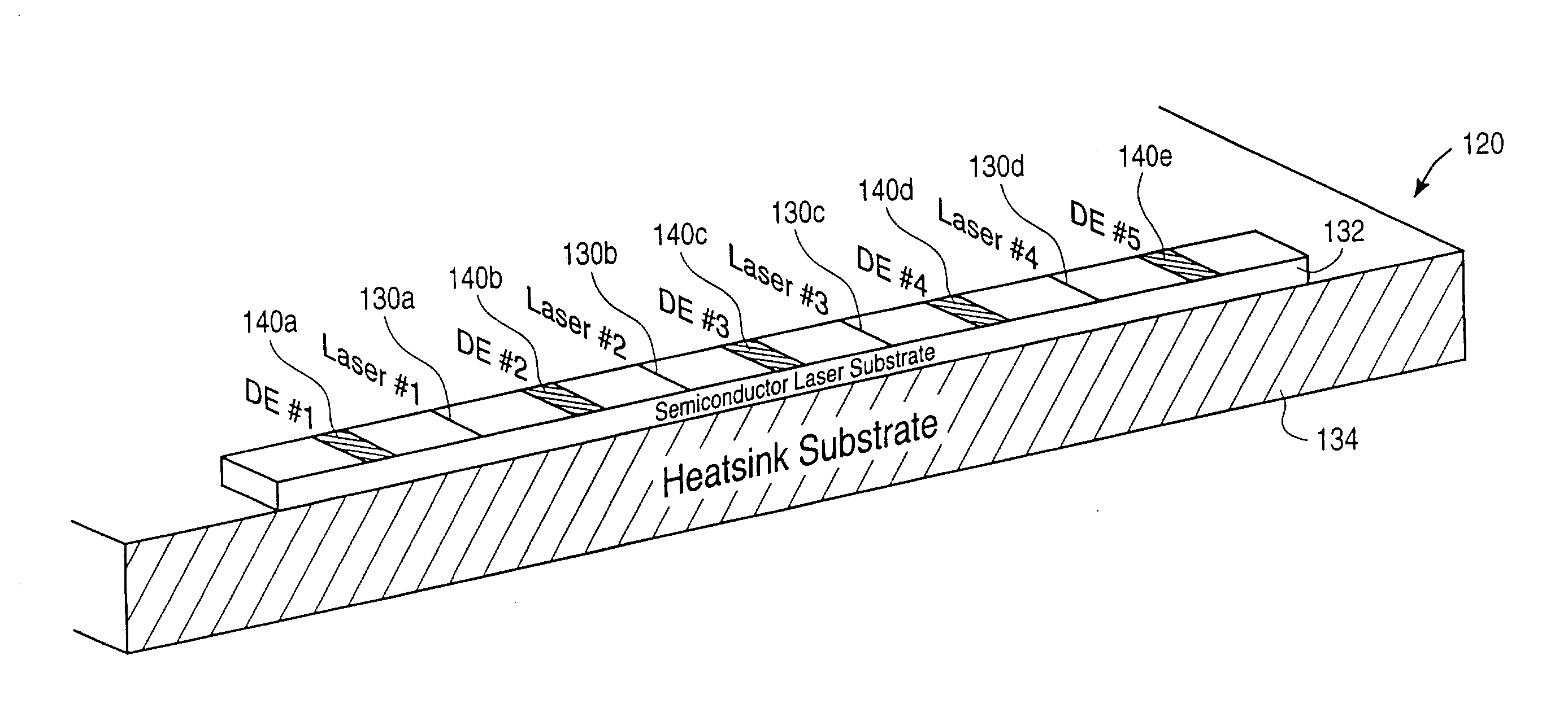 Method and apparatus reducing electrical and thermal crosstalk of a laser array