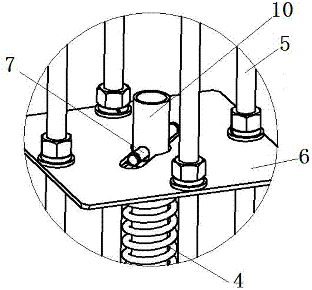 Breaking spring compression device