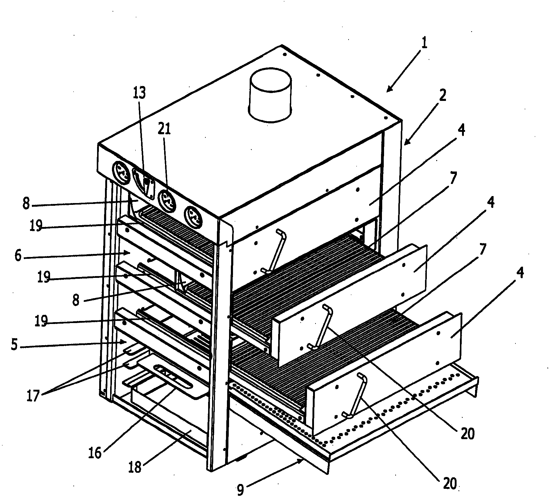 Oven for grilling food