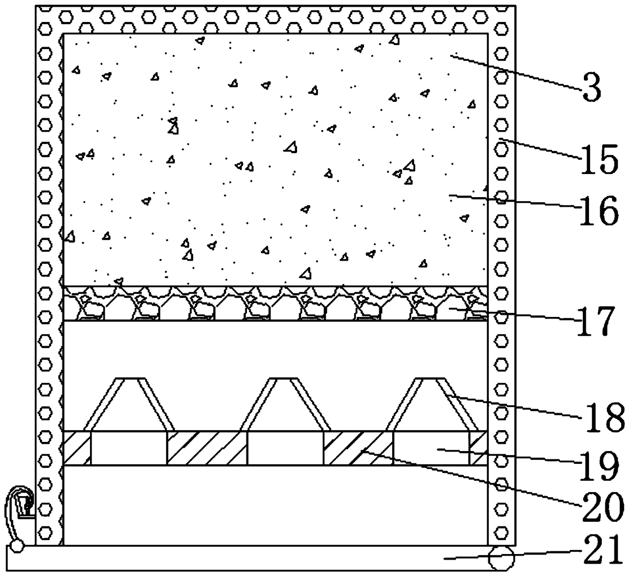 Environmental protection equipment used for sewage treatment and having multi-stage filtering function