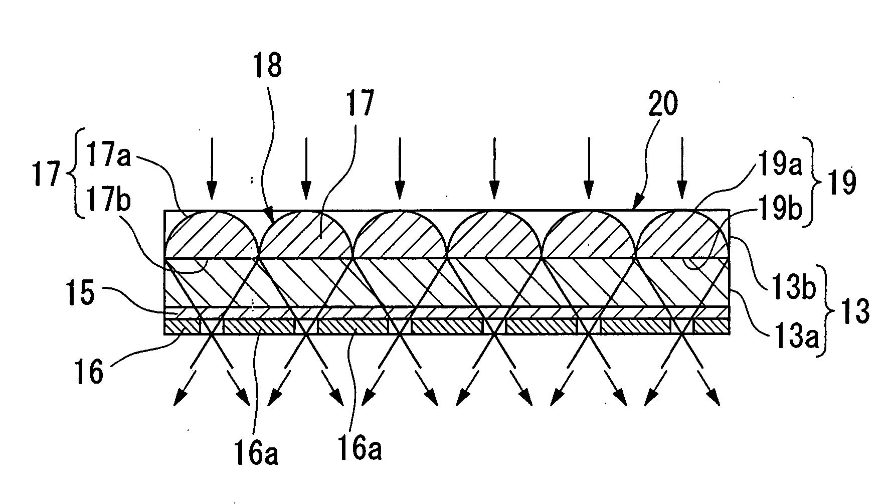 Lens array sheet and transmission screen and rear projection type display