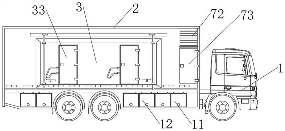 Vehicle-mounted extensible mobile biological safety laboratory