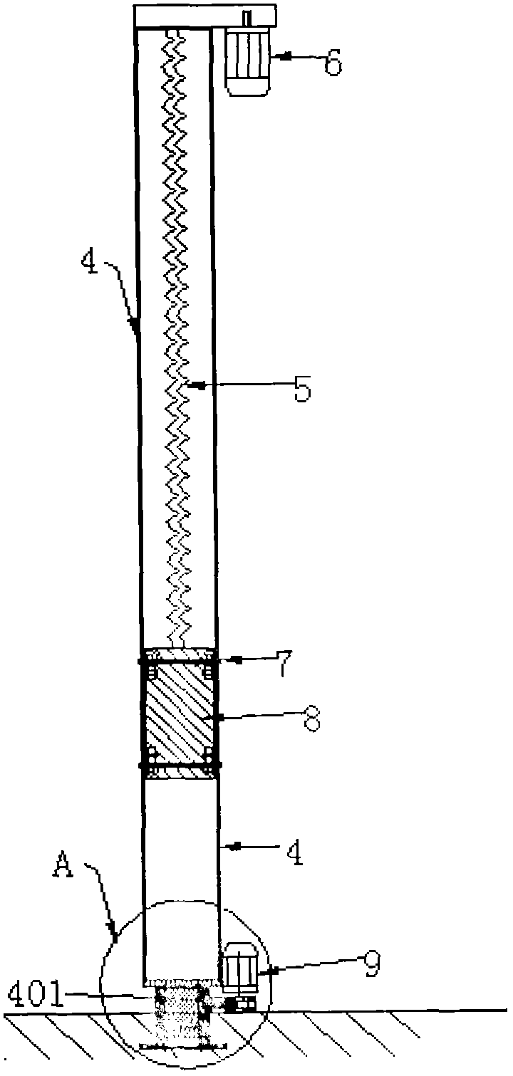 Step type parking device operating on upper track