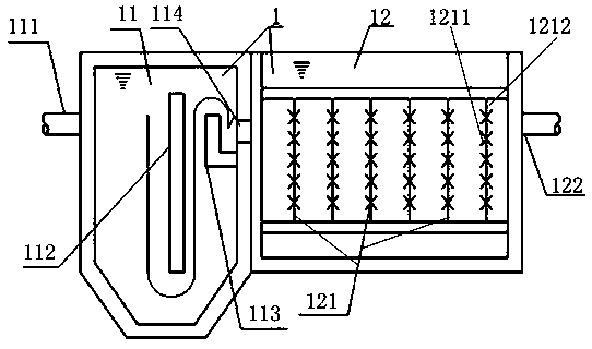 Sewage treatment system and method based on mriophyllum elatinoides biological oxidation pond