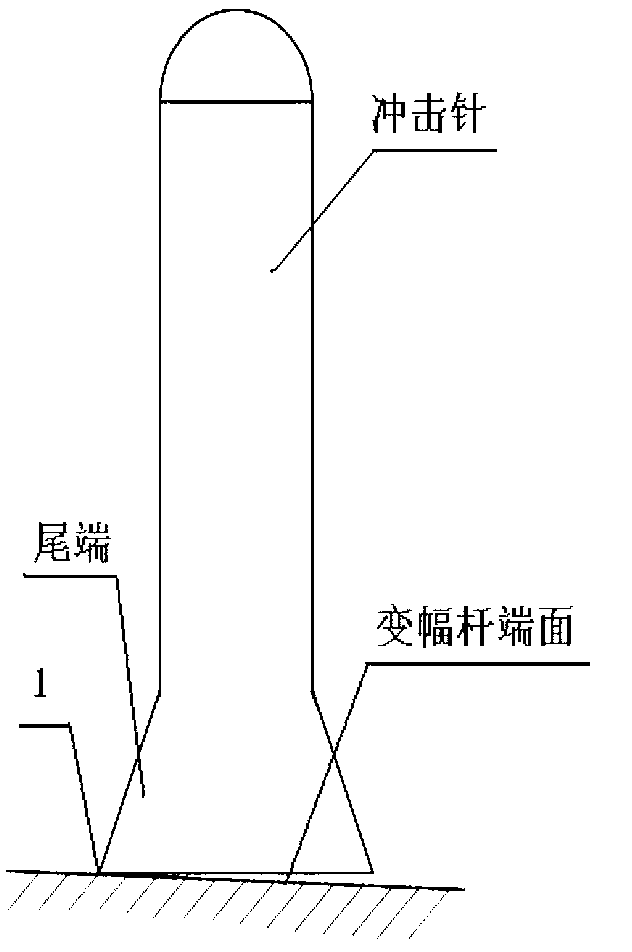 Stepped ultrasonic impact needle device and application thereof