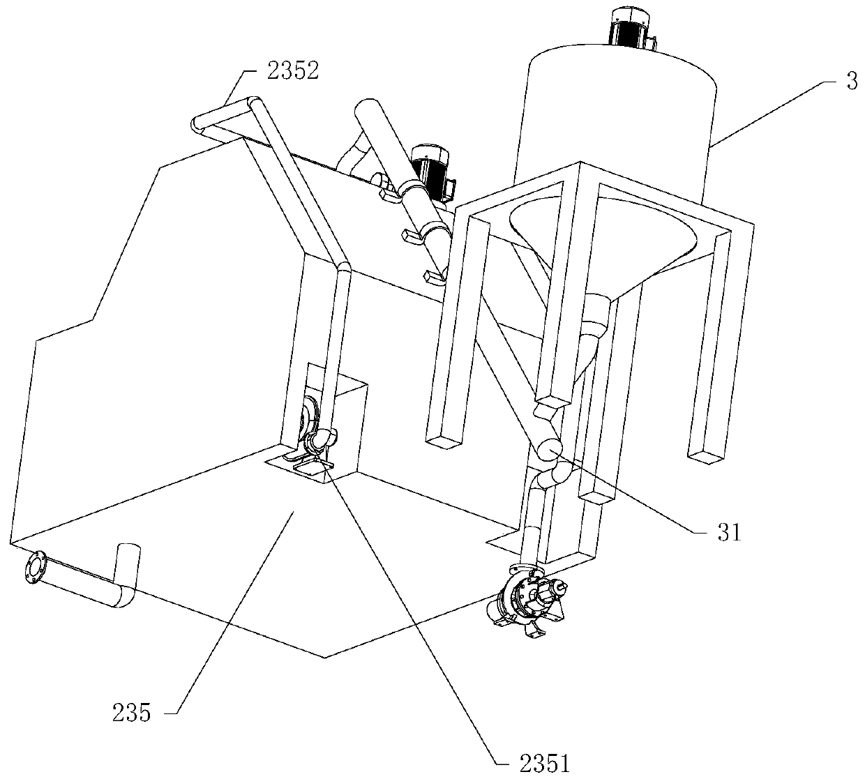 Efficient environment-friendly mixing vehicle