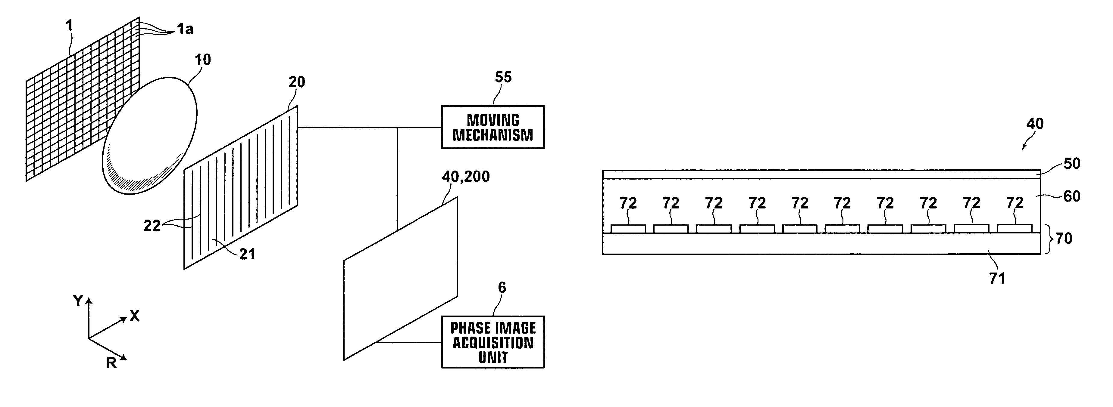 Radiation phase image radiographing apparatus