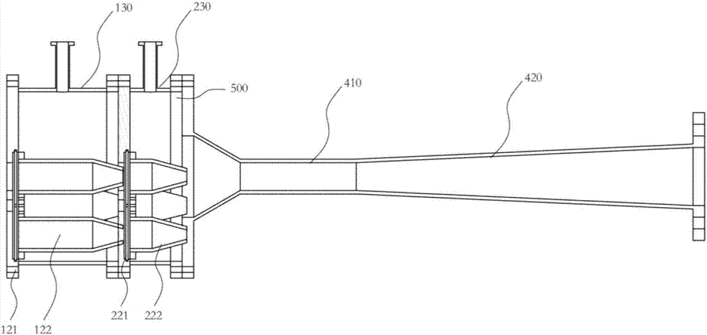 Double-level ejector with adjustable nozzles