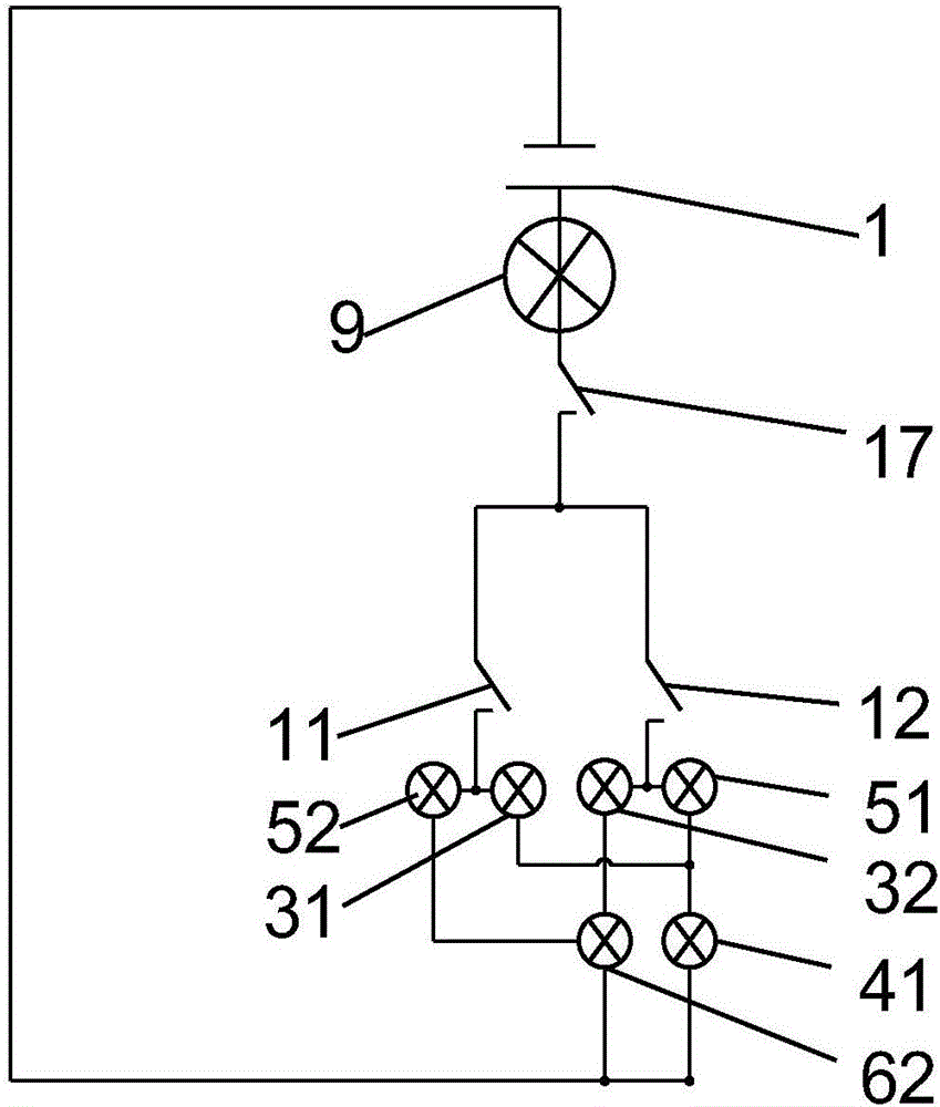 Teaching display board of three-position four-way reversing valve