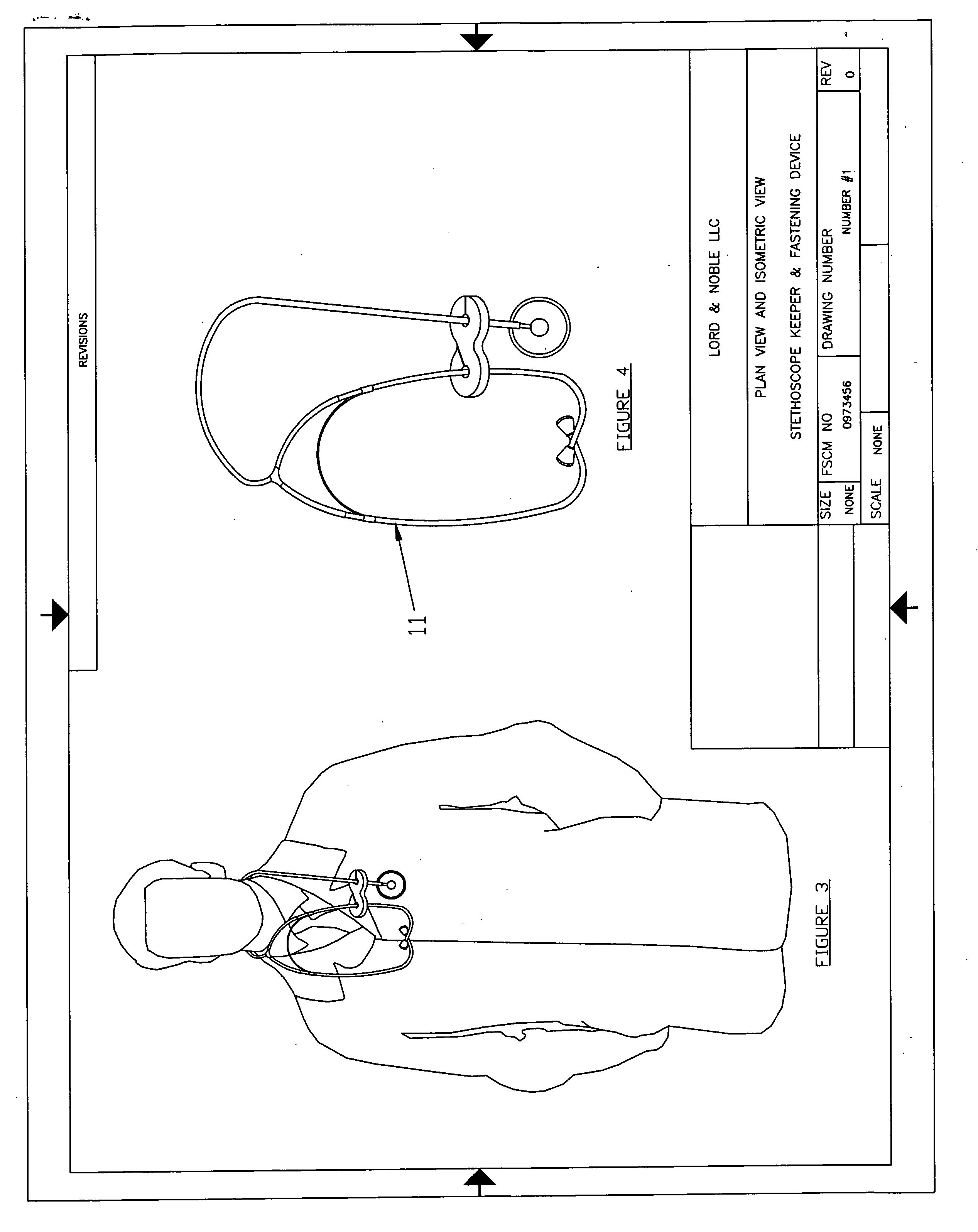 Stethoscope keeper & Fastening Device