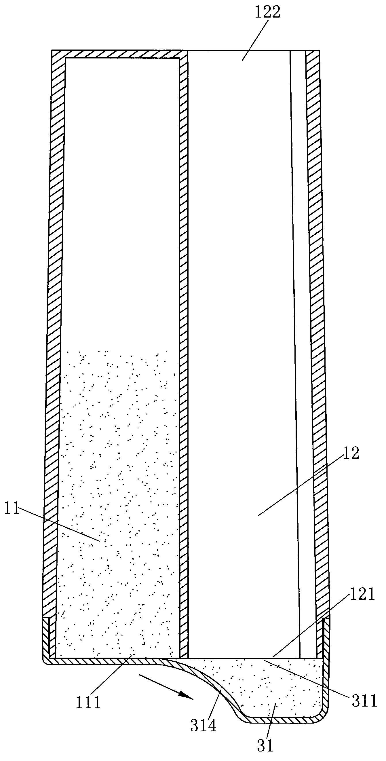 Quantitative container applied to solid powder and particles