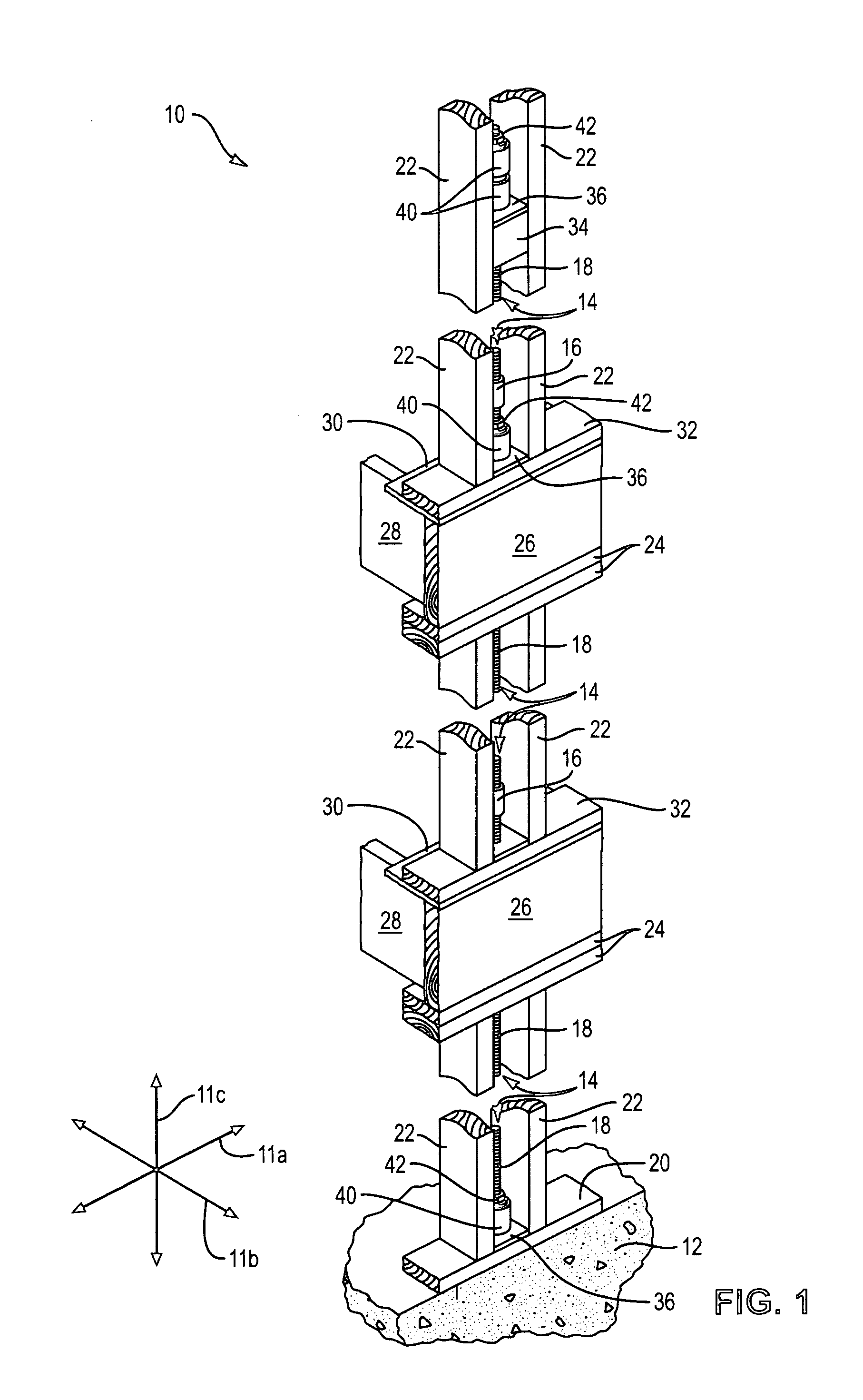 Continuous hold-down system