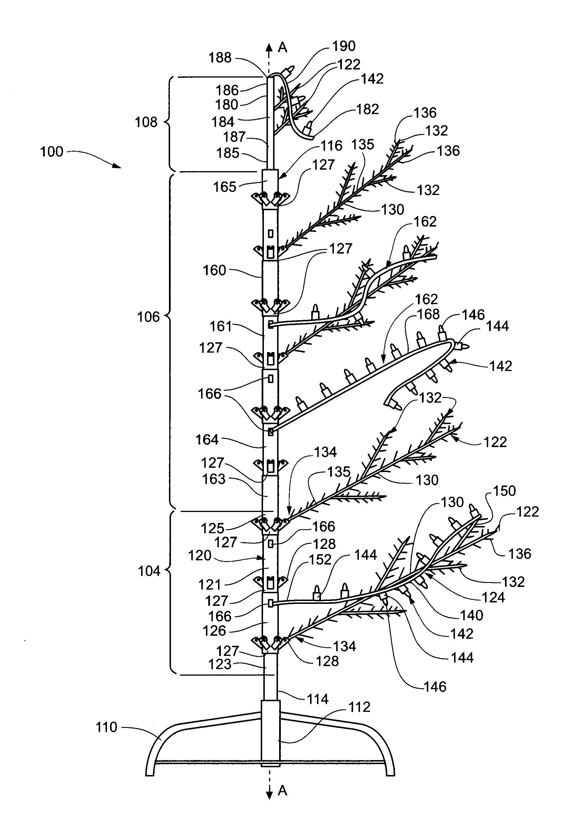 Modular lighted tree