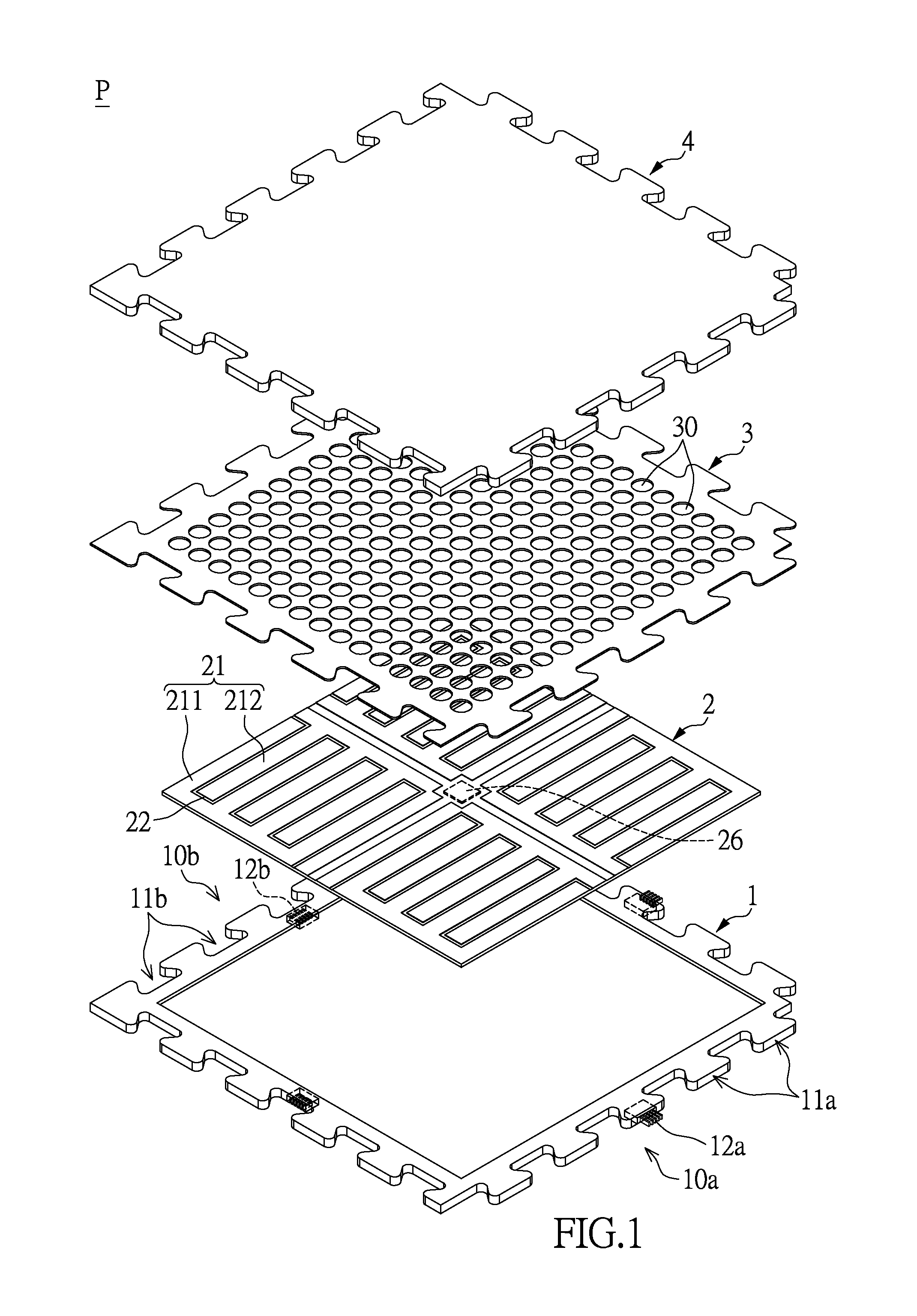 Activity-sensing ground pad and pad assembly having the same