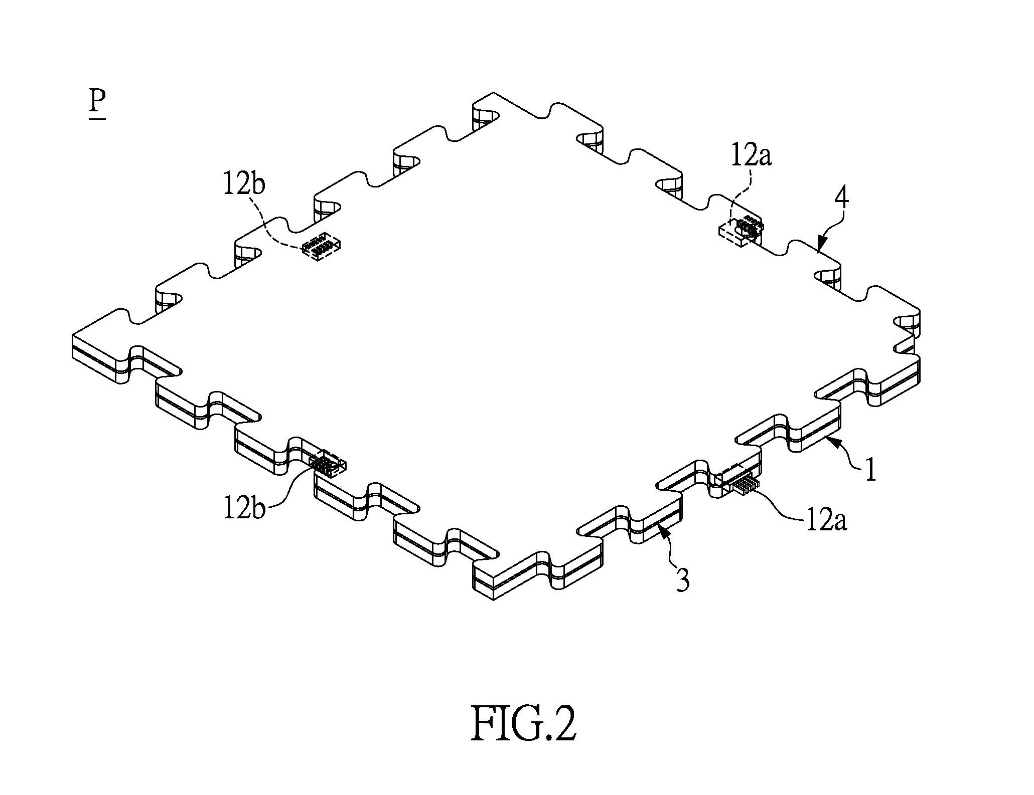 Activity-sensing ground pad and pad assembly having the same