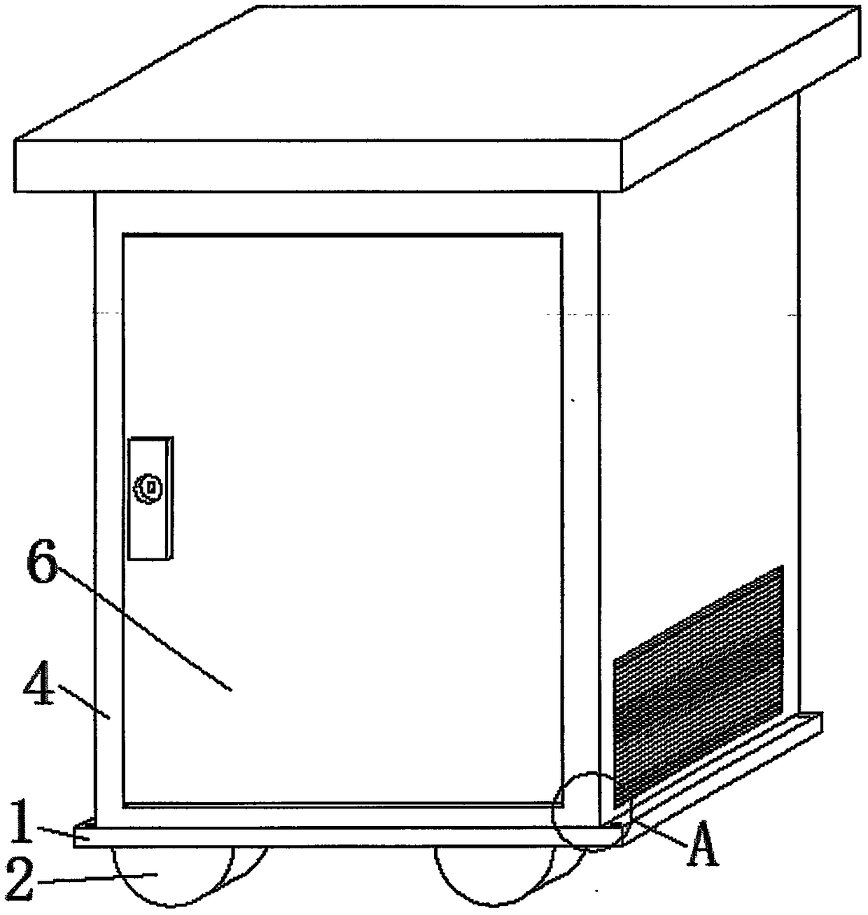 Heat dissipation type power supply box with shock absorbing function