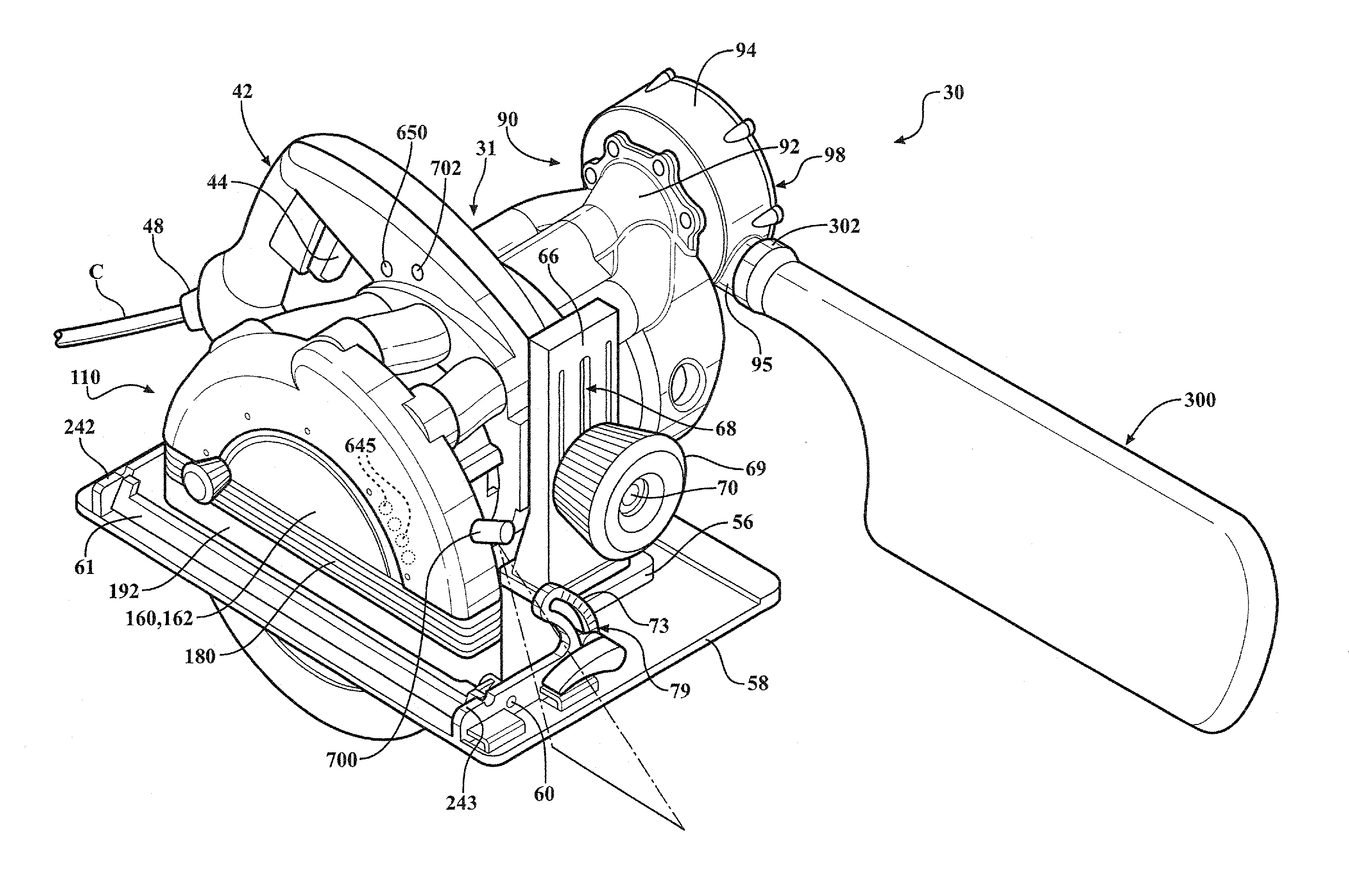 Portable cutting device with on-board debris collection