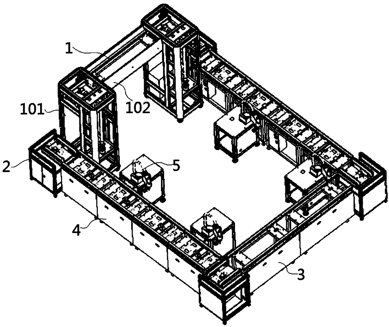 Flexible automatic production line