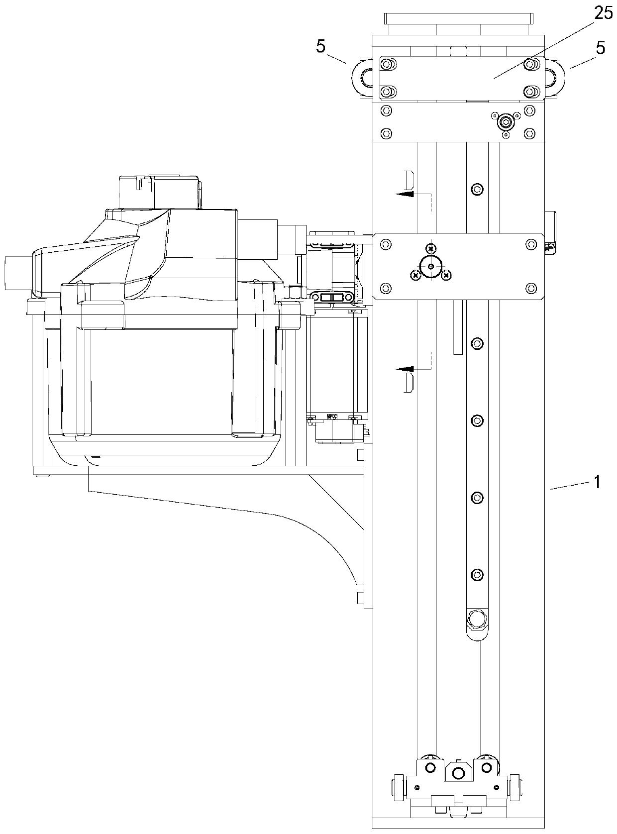 Vertical lifting stand column integrating manual operation and automation