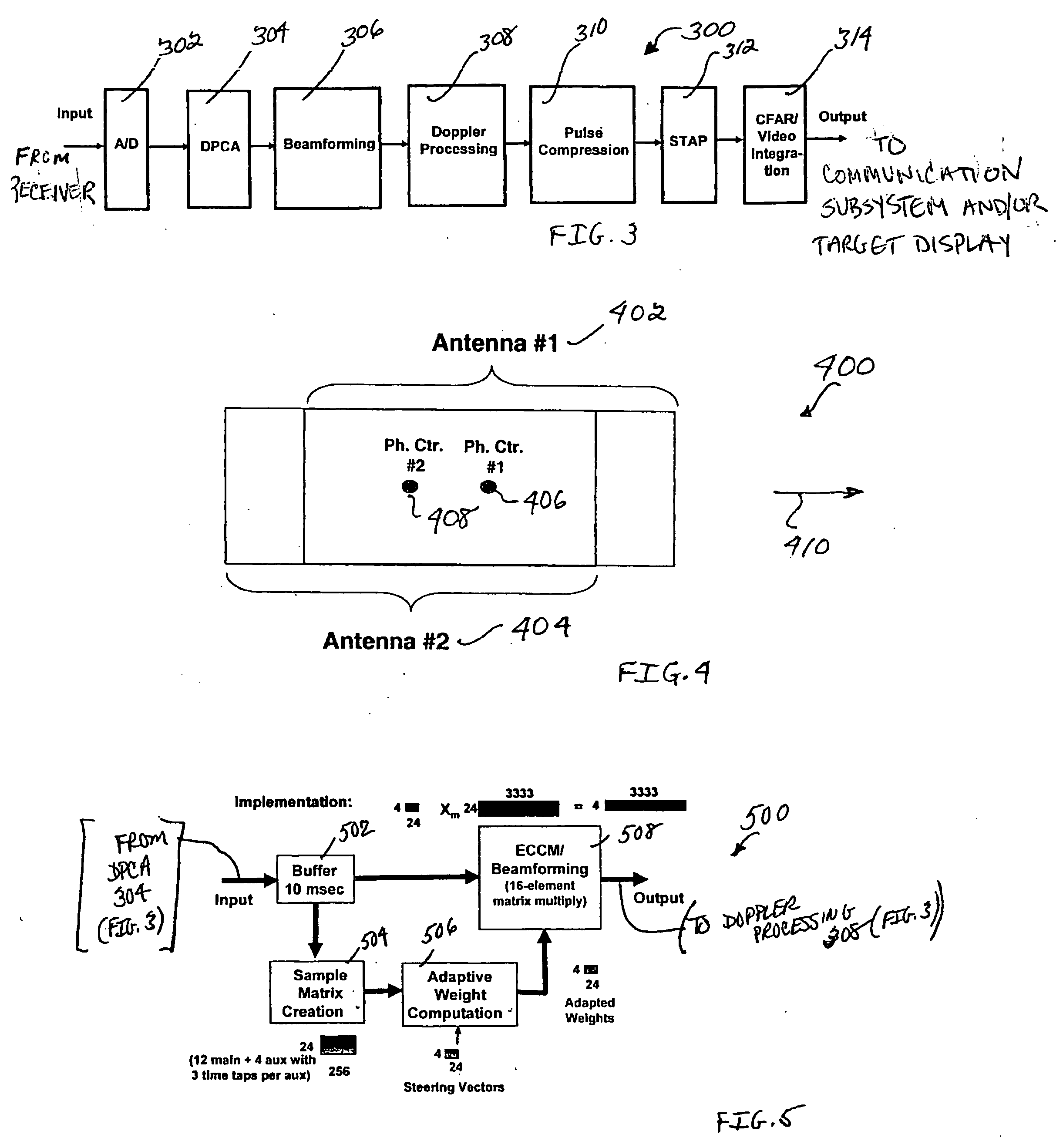 System and method for combining displaced phase center antenna and space-time adaptive processing techniques to enhance clutter suppression in radar on moving platforms