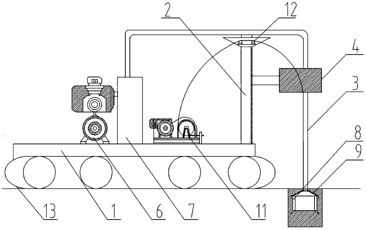 An integrated machine for pile foundation casing embedding and pile hole drilling