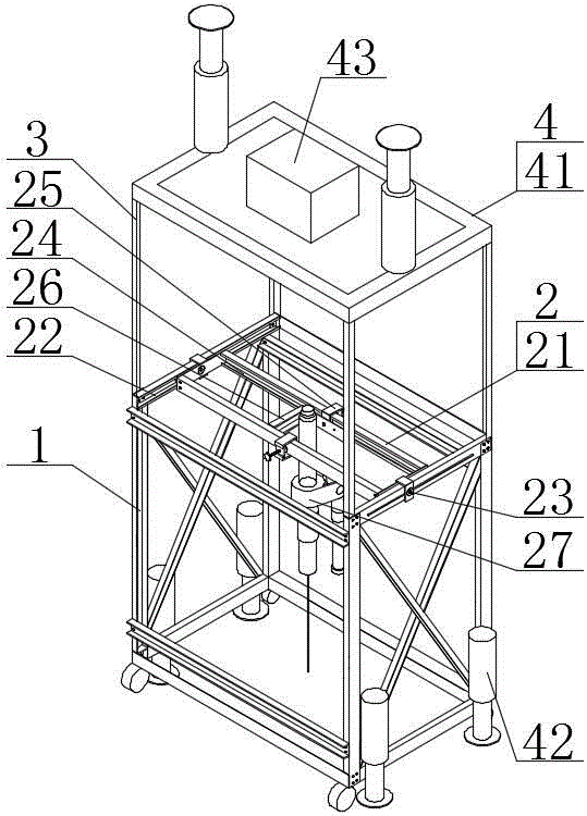 Drilling stabilizing device for base plate and anchor rod of coal mine tunnel