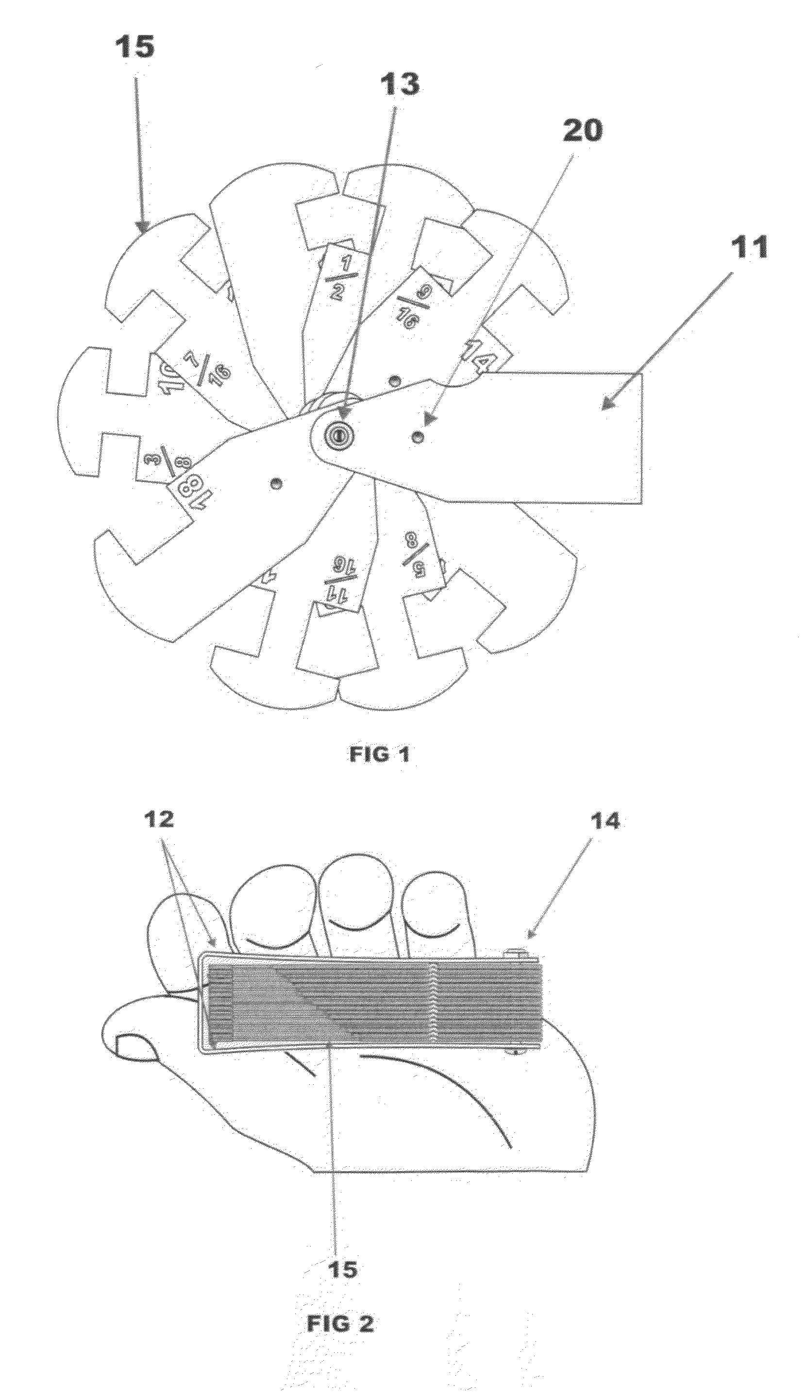 Nut and bolt sizing tool