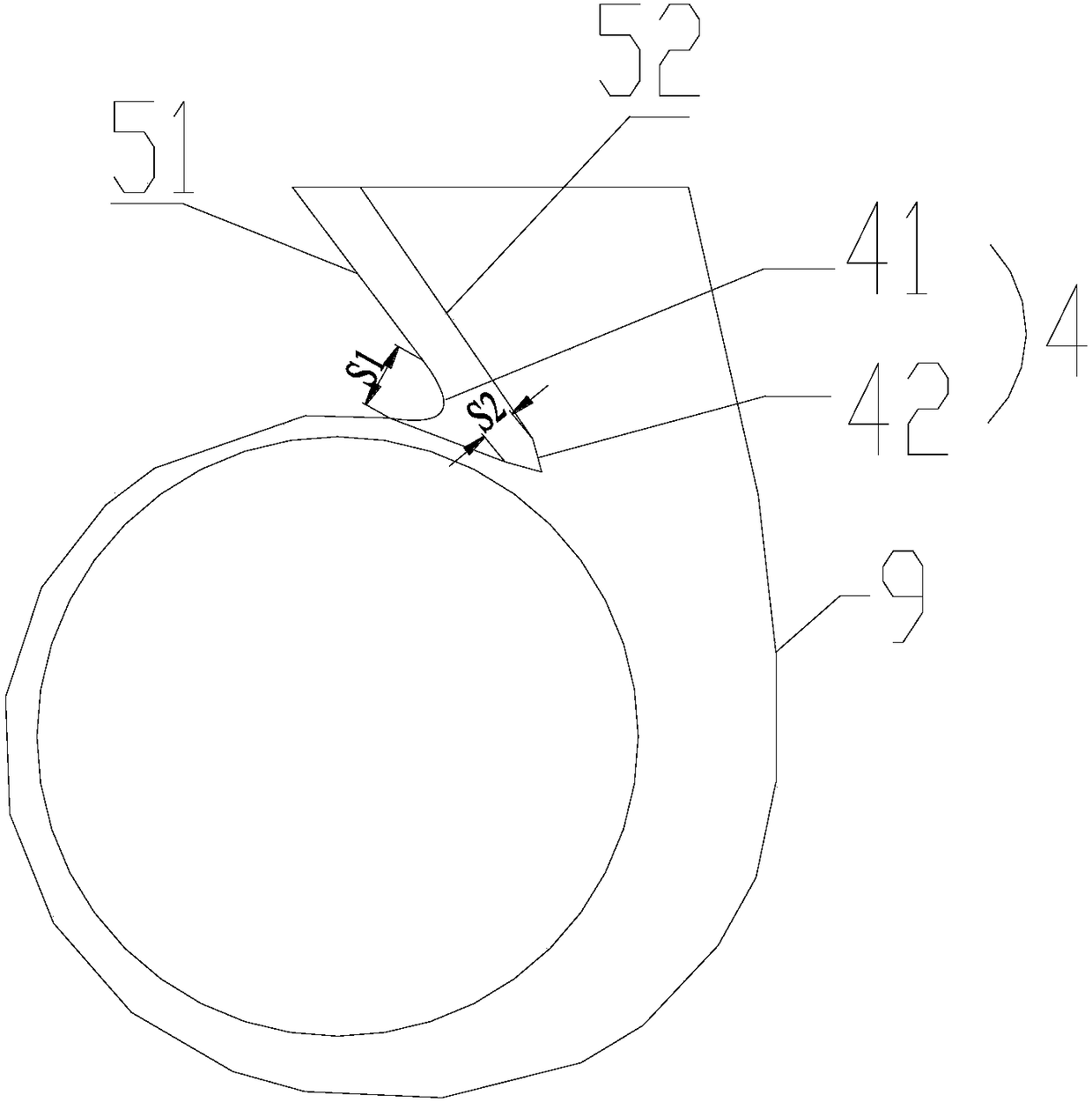 Stepped volute structure, centrifugal fan and air blowing device