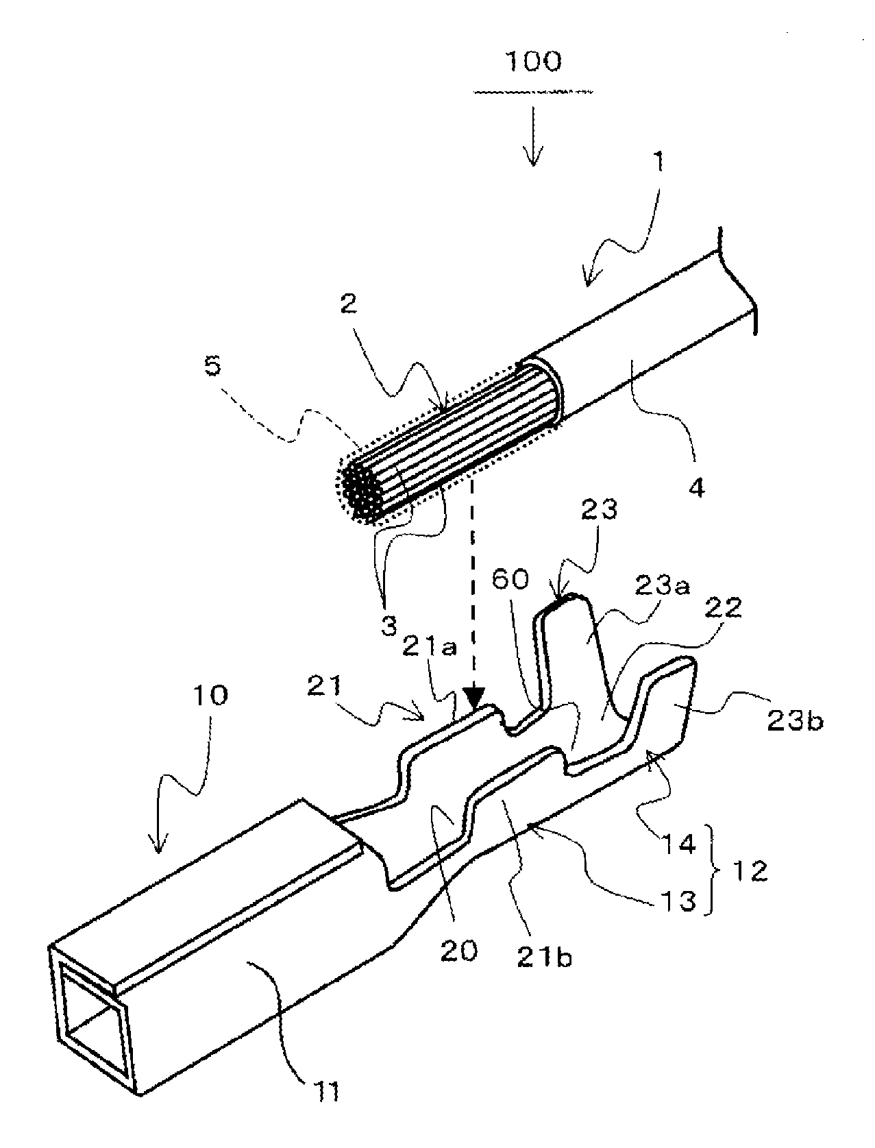 Aluminum Electrical Wire with Crimped Terminal and Method for Producing Aluminum Electrical Wire with Crimped Terminal