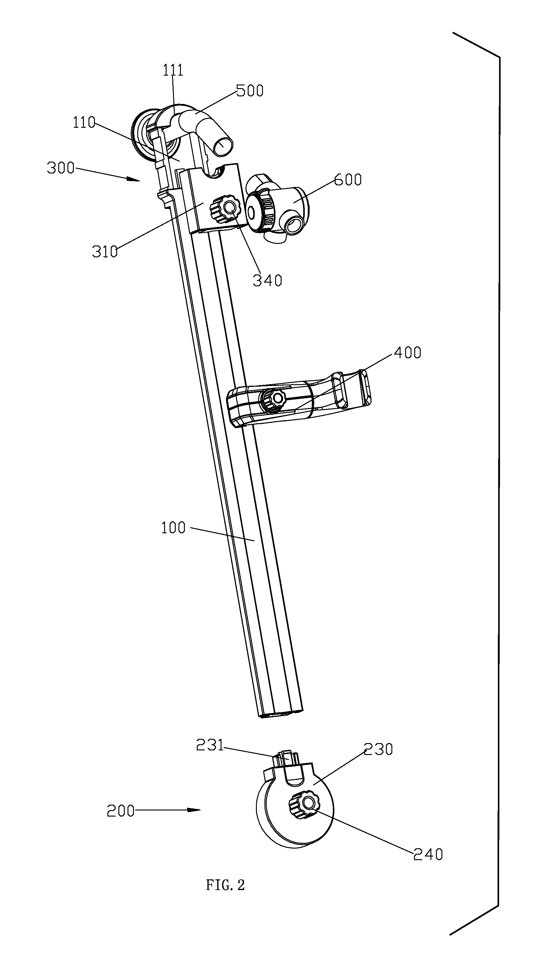 Lifting rod device of shower