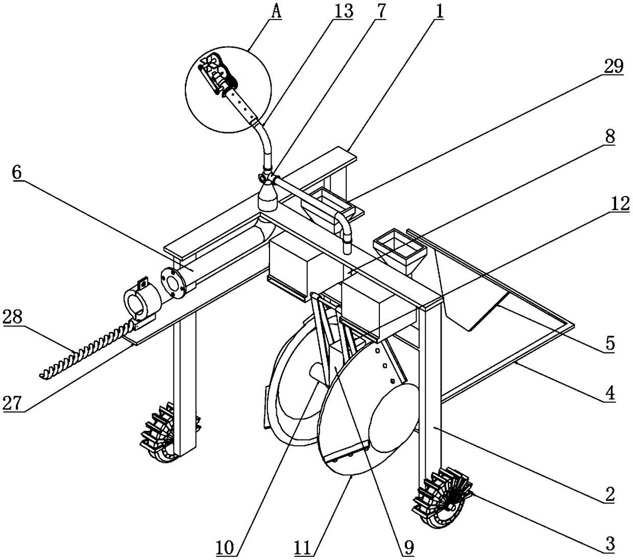 Agricultural crop irrigation device