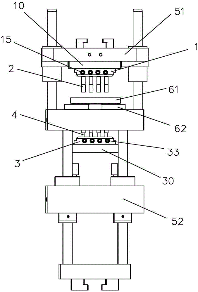 A fast-change high-precision positioning and locking device and method for one-out multi-mould compression mold