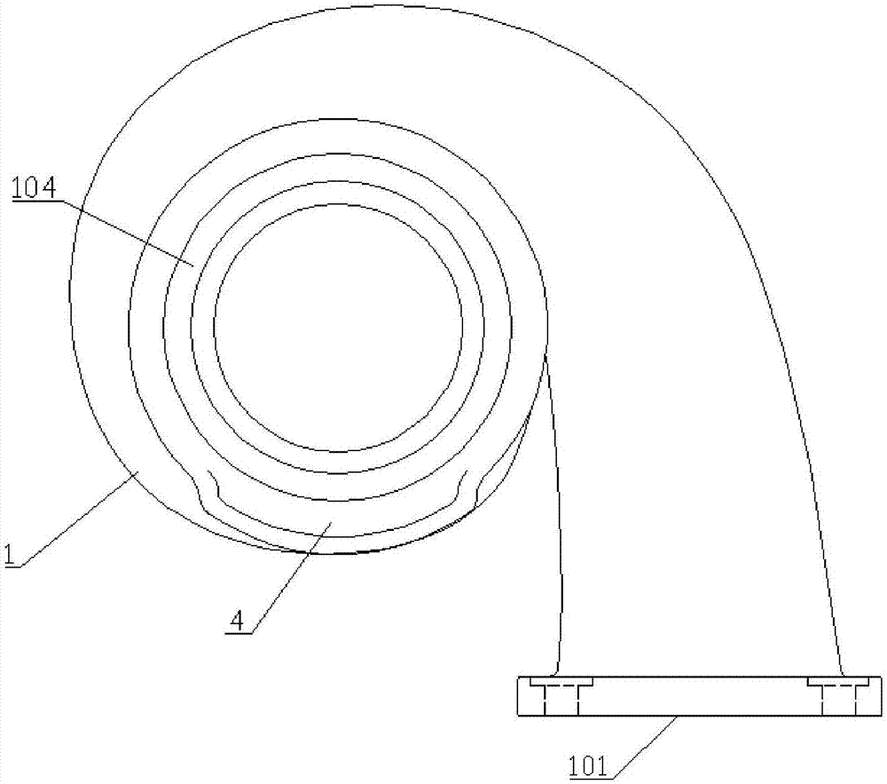 Turbocharger with variable axial section